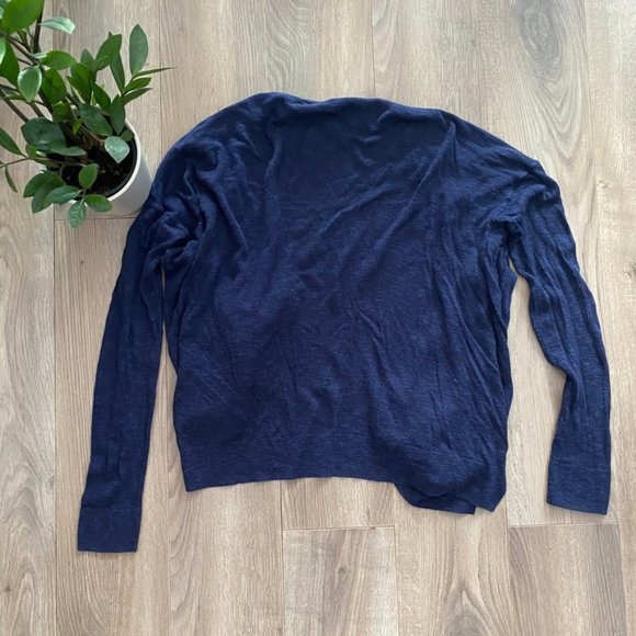 GAP Cropped Navy Long-Sleeve Cardigan - Picture 5 of 9